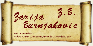 Zarija Burnjaković vizit kartica